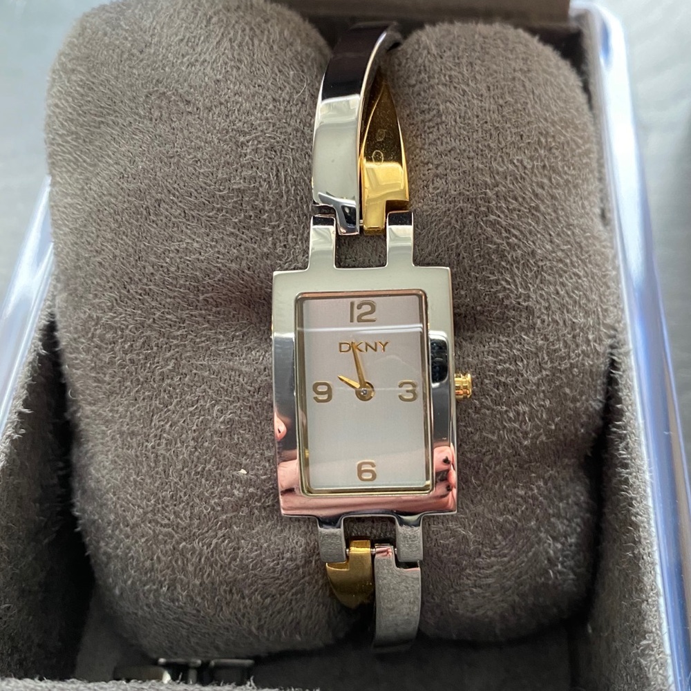 DKNY Woman’s Gold Silver Twist Watch - New